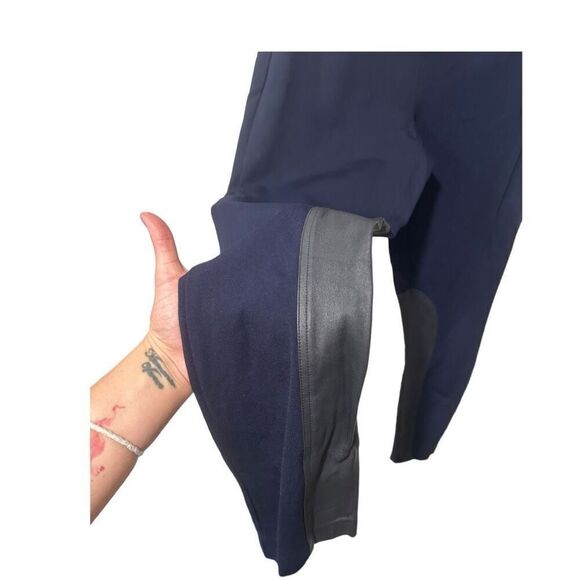 J. Crew Leather Panel Rear Zip Pixie Jodhpur Ankle Equestrian Pant Navy Size 6 - Picture 4 of 13